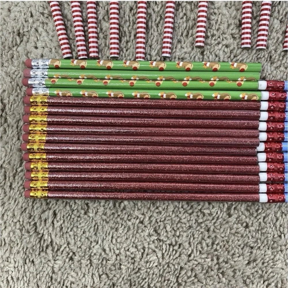 Holiday Mixed Lot of 60 Christmas Holiday Pencils Unsharpened‎
